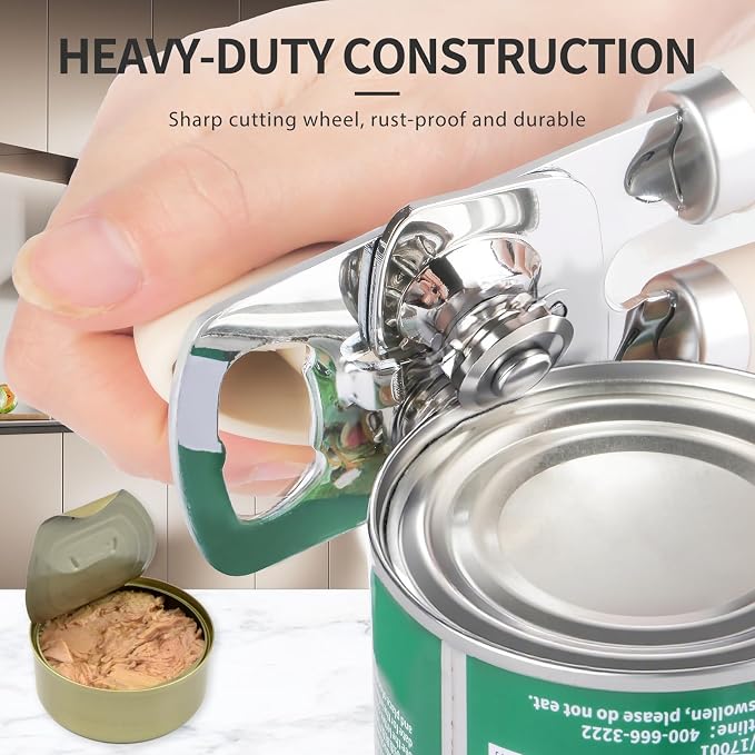 Safring Can Opener Manual, Heavy Duty Stainless Steel Smooth Edge Can Openers - Image 4