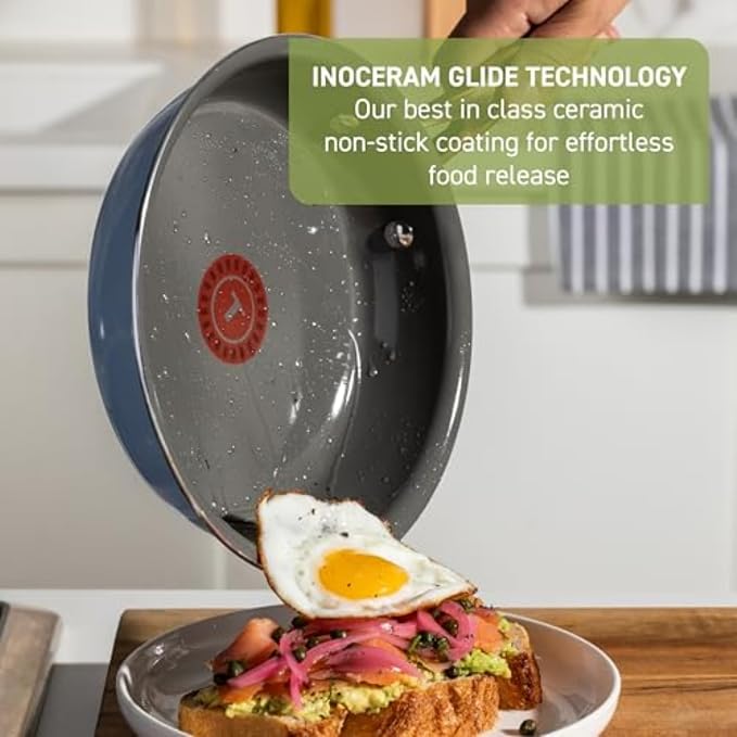 T-Fal Preserve Ceramic Nonstick Frying Pan 2-Pc Set, 8.5" & 11", Oven Broiler - Image 3