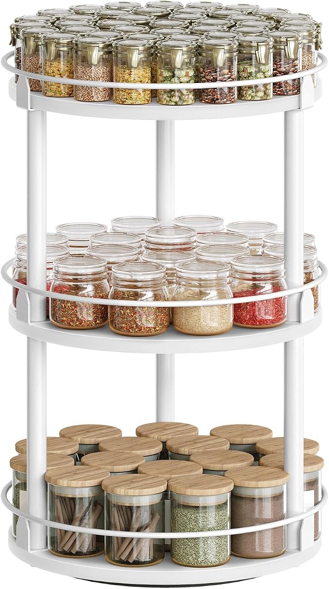 YATINEY Lazy Susan Organizer, Rotating Spice Rack, 3 Tier Spice Turntable - Image 9