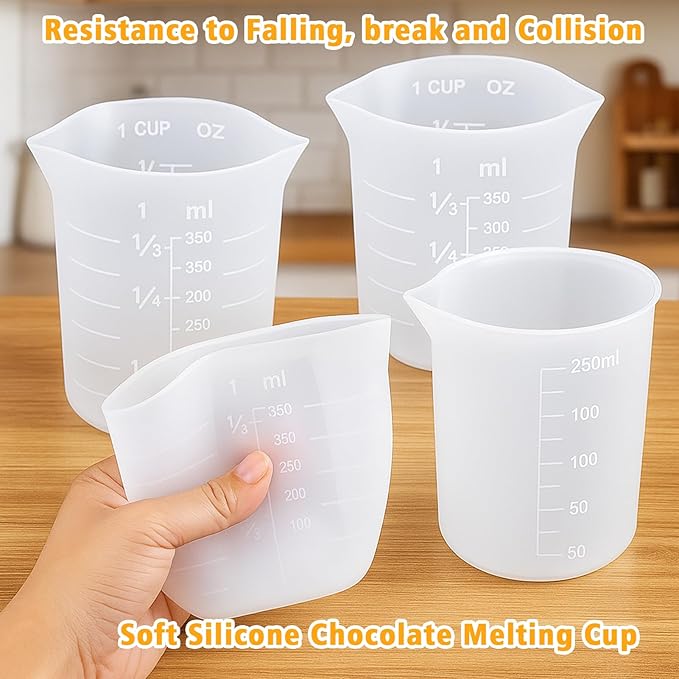 Palksky Silicone Cups for Melting Chocolate, Reusable Baking Supplies for DIY - Image 5