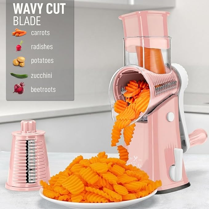 Zulay Kitchen Rotary Cheese Grater 5 Blade Cheese Shredder - Image 4