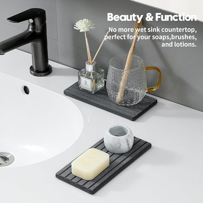 Razborci 2PCS Diatomite Water Absorbing Stone Drying Tray Mat - Image 2