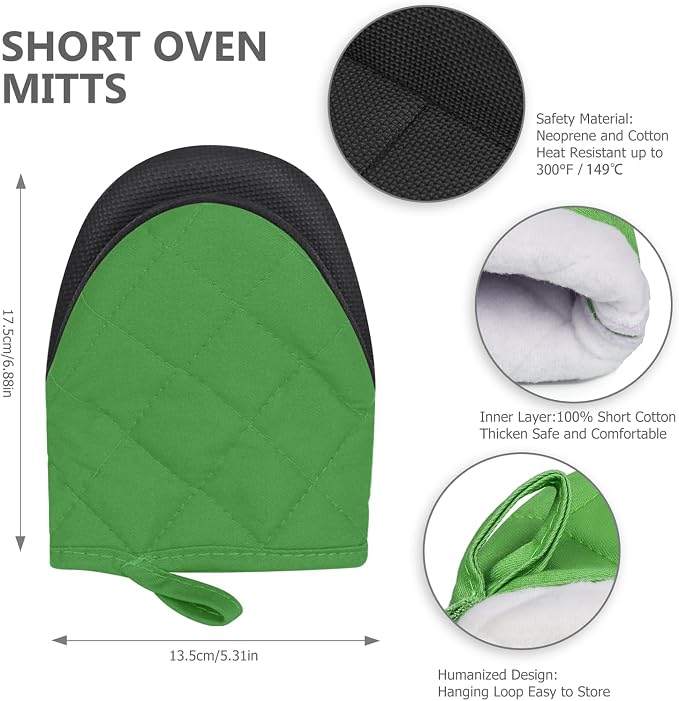 1 Pair Short Oven Mitts - Image 3