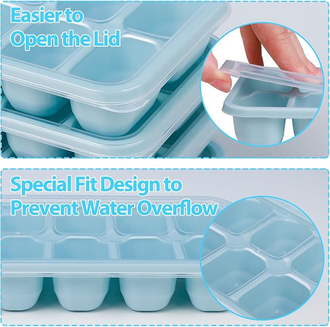 DOQAUS Ice Cube Trays 4 Pack, Easy Release & Pop out, LFGB and BPA Free - Image 5