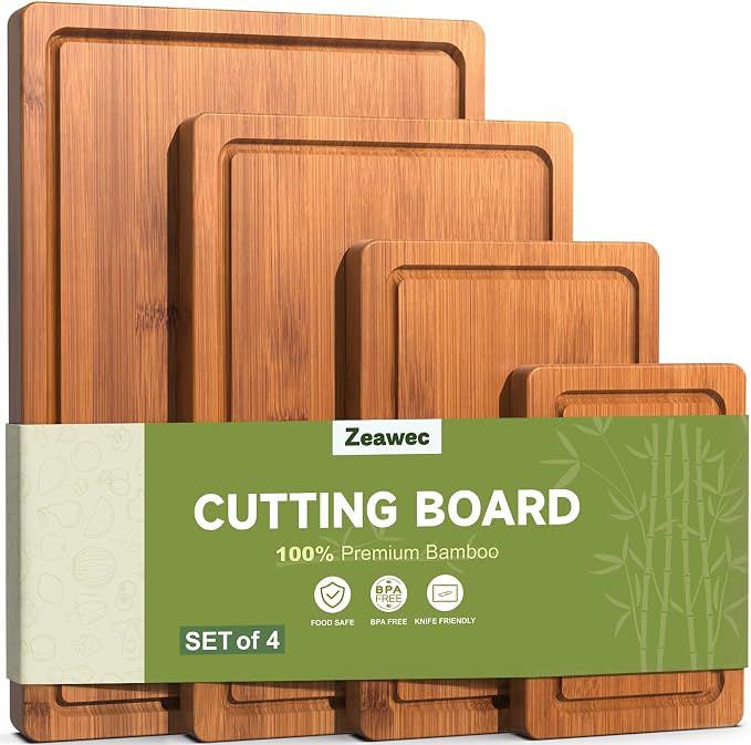 4-Piece Set Bamboo Cutting Board by Unknown