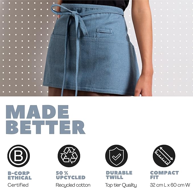 MEEMA Chef Waist Apron Cotton Fabric |Washable & Breathable Waitress & Server - Image 5