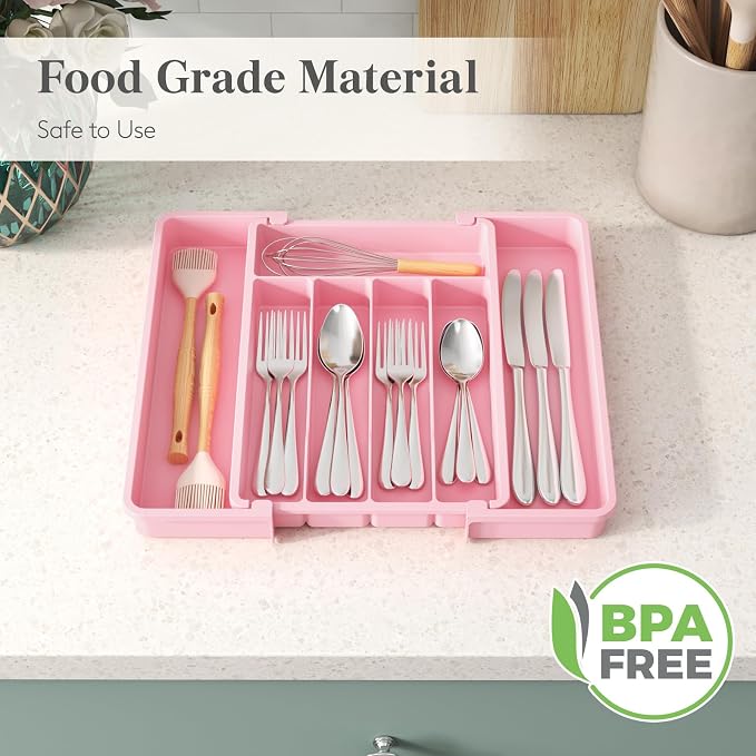Lifewit Silverware Drawer Organizer, Expandable Utensil Tray - Image 6