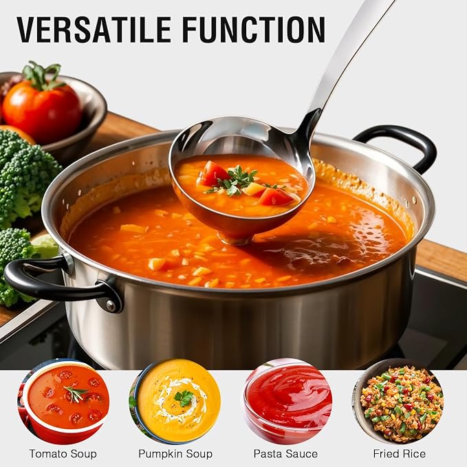 HIFIND Large Ladle Spoon 10.6 Inches Stainless Steel, Heavy Duty Mirror - Image 4
