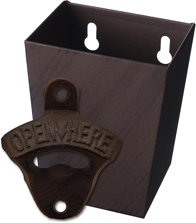 Rustic Cast Iron Beer Bottle Opener Wall Mounted by Wallmountedbottleopener