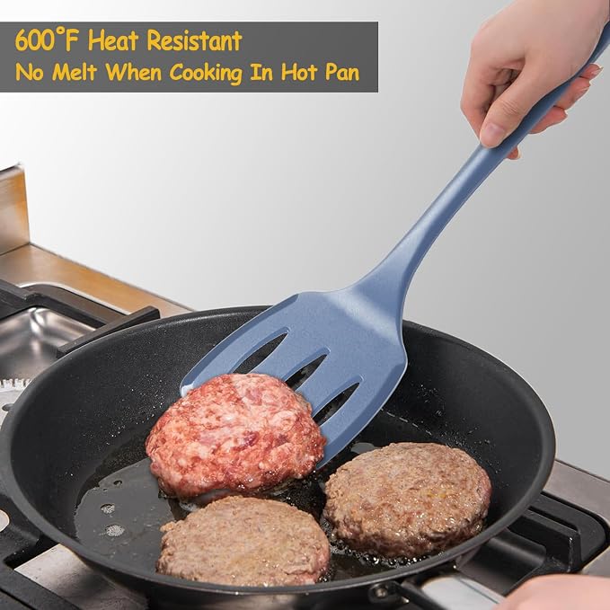 Silicone Spatula Set, 600°F Heat Resistant Silicone Spatula Turner Flipper - Image 6