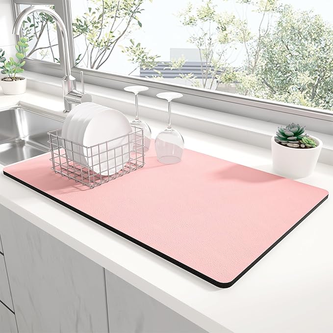 Rnivvi Dish Drying Mat for Kitchen Counter, XL 15 x 24" Super Absorbent Drainer by Rnivvi