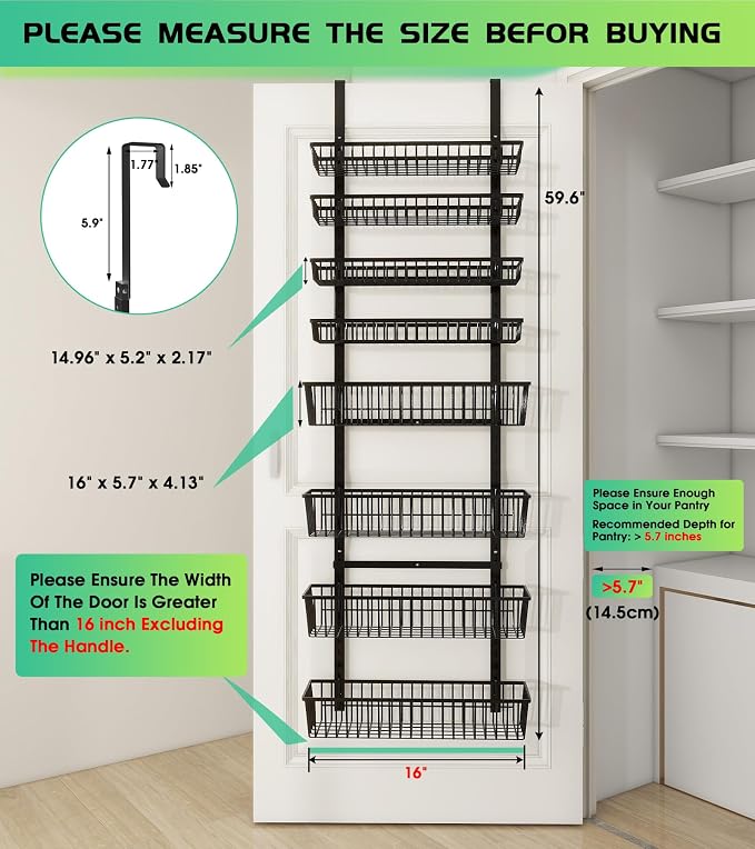 Mefirt Over The Door Pantry Organizer, Pantry Organization and Storage - Image 3