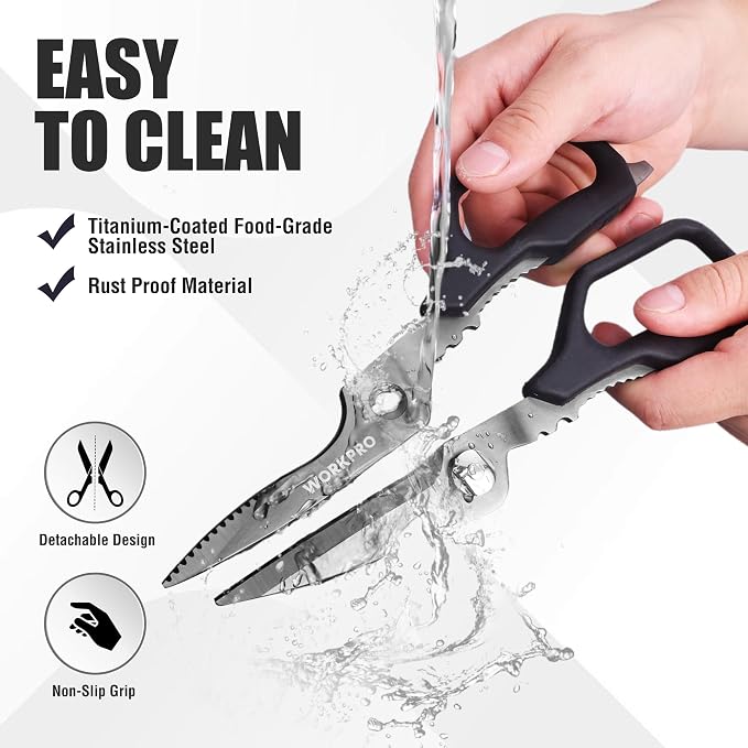 WORKPRO Kitchen Scissors, All Purpose Kitchen Shears - Image 3