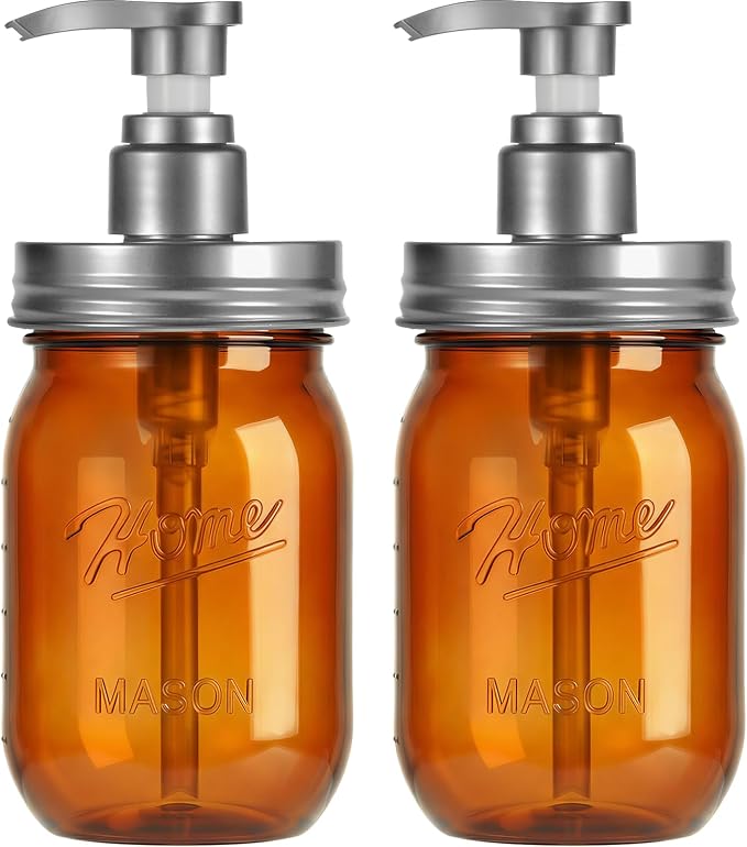 Amolliar Plastic Mason Jar Soap Dispenser by Amolliar