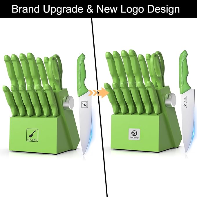 imarku® Knife Set with Block, Sharp Knife Sets with Built-in Sharpener - Image 8