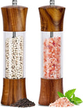 XWXO Acacia Wood Premium Acrylic Salt and Pepper Grinder Set 8 Inches Salt and by XWXO