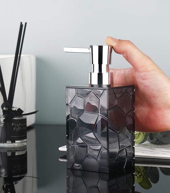 2 Pack Clear Grey Rust Proof Soap Dispenser, Acrylic Plastic Hand Soap Lotion - Image 5
