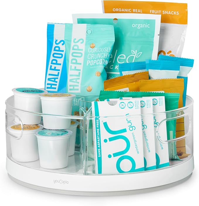 YouCopia Crazy Susan Lazy Susan Organizer, 3 BPA-Free Removable Clear Bins by YouCopia
