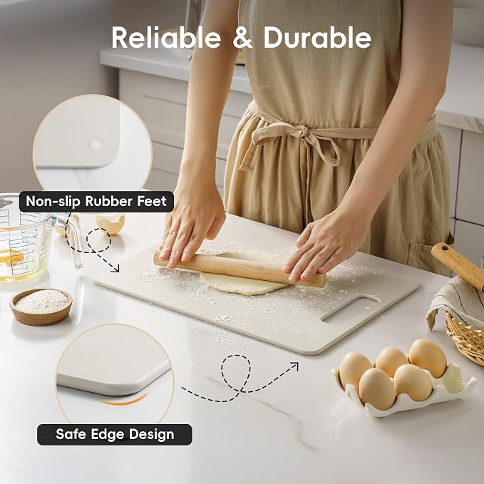 Wood Fiber Cutting Board Set of 2, Dishwasher Safe, Non-Toxic Cutting Board - Image 4