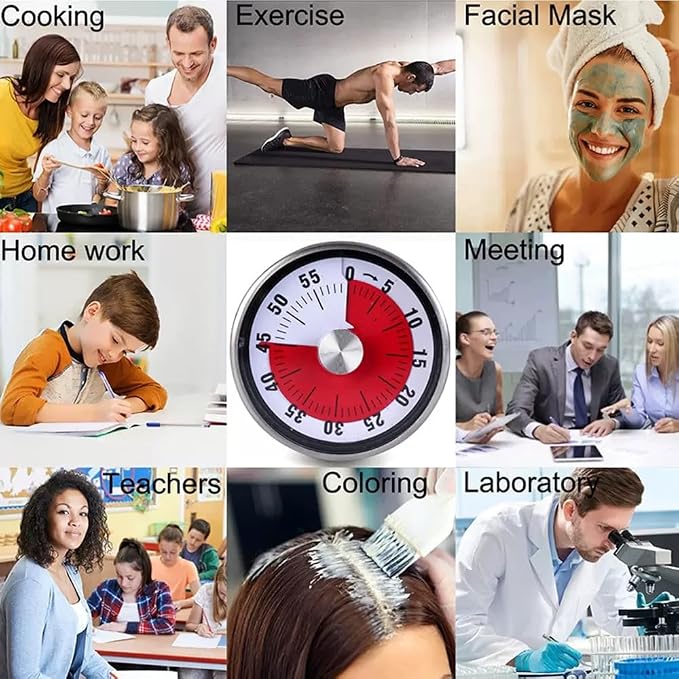 Mechanical Kitchen Timer, 60-Minute Wind Up Countdown Timer - Image 8