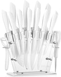Knife Set, D.Perlla 16 Pieces White Kitchen Knife Set by DPerlla