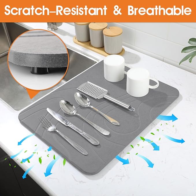 Snuggery Stone Drying Mat for Kitchen Counter - Image 5