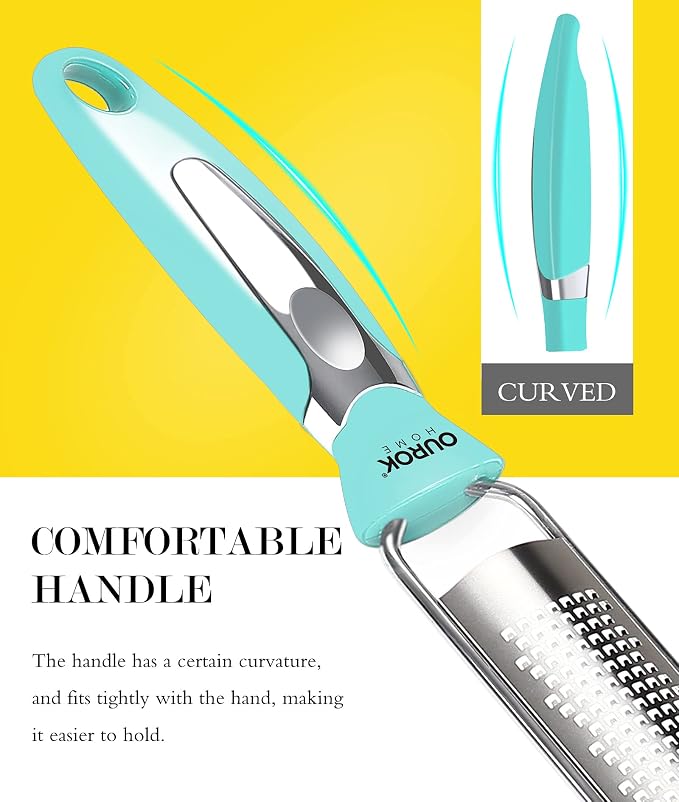 Ourokhome Kitchen Lemon Zester, Stainless Steel Hand Held Parmesan Cheese Grater - Image 2