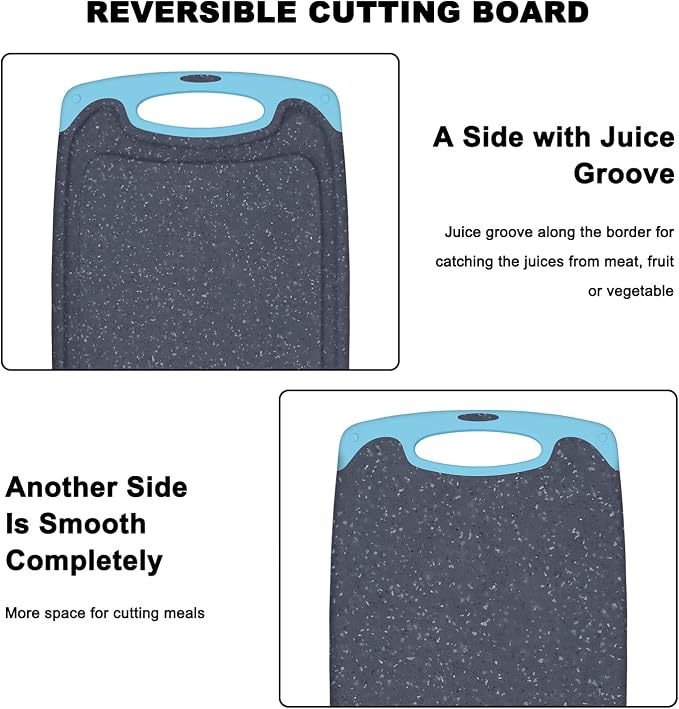 Plastic Cutting Board, 3 Pieces Dishwasher Safe Cutting Boards - Image 6