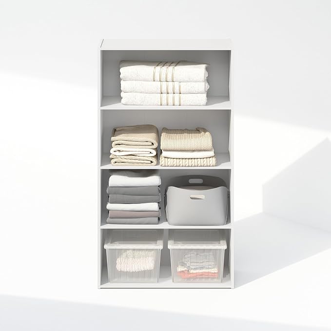 Furinno Reed Closet Organizers and Storage, 4-Tier Closet Organizer, Open Shelf - Image 6