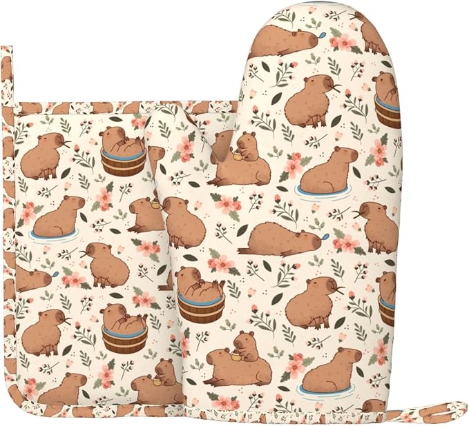Oven Mitts and Pot Holders Set by Nmbvcxz