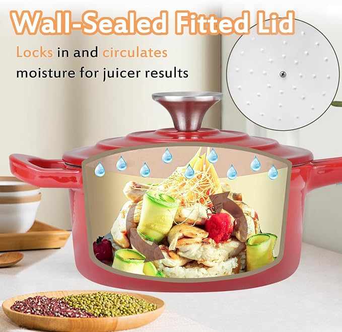 Enameled Cast Iron Sauce Pan, 1 Quart Enameled Saucepan - Image 3