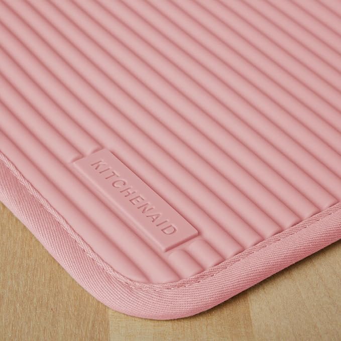 KitchenAid Ribbed Soft Silicone Pot Holder 2-Pack Set, Dried Rose - Image 3