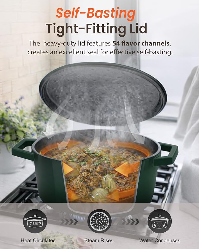 Nuwave 6QT Healthy Enameled Cast Iron Dutch Oven Pot - Image 6