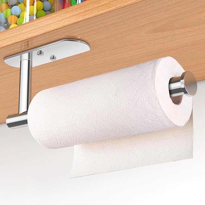 VAEHOLD Self Adhesive Paper Towel Holder Under Cabinet Mount, Wall Mounted - Image 2
