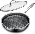 Non Stick Frying Pans with lid, 8 inch Hybrid Frying Pans Nonstick, non stick by KURRUNGIE