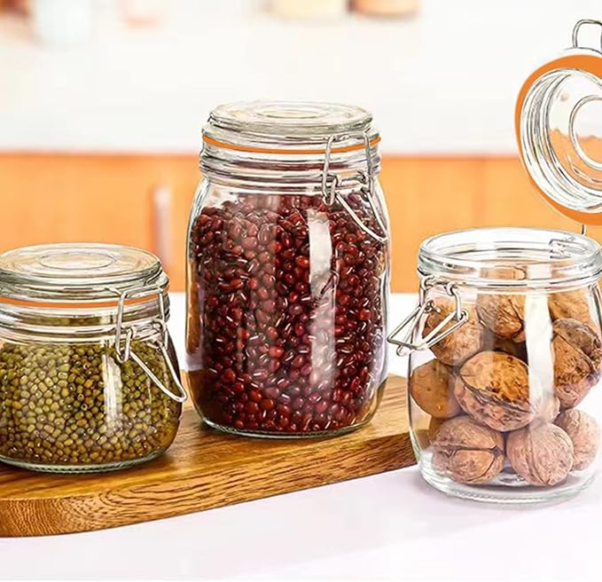 Glass Jars 32oz, Airtight Glass Food Storage Jar - Image 7