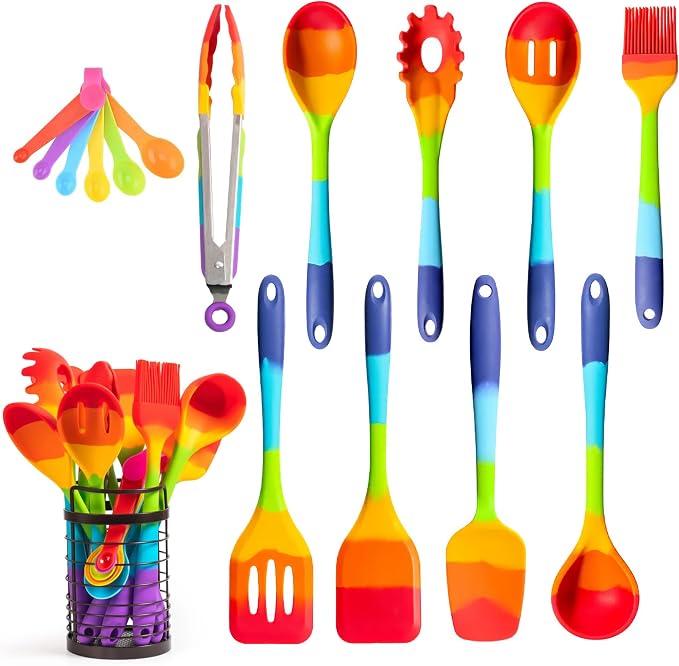 11-Piece Rainbow Silicone Spatula Bundle by Unknown