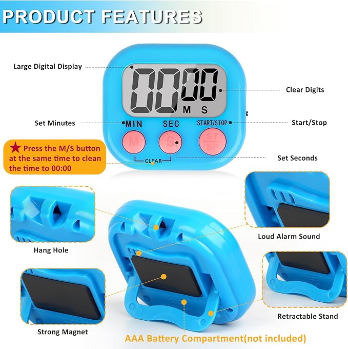 ZILLEEN Classroom Timer for Kids Teachers 2 Pack Digital Timers - Image 7