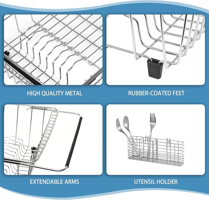 304 Stainless Steel Drying Rack, Expandable, Adjustable Inside The Sink - Image 2