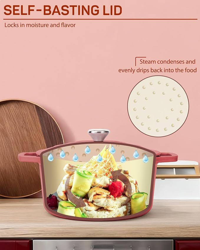 Ciwete Enameled Cast Iron Dutch Oven – 6 Quart Pot - Image 5