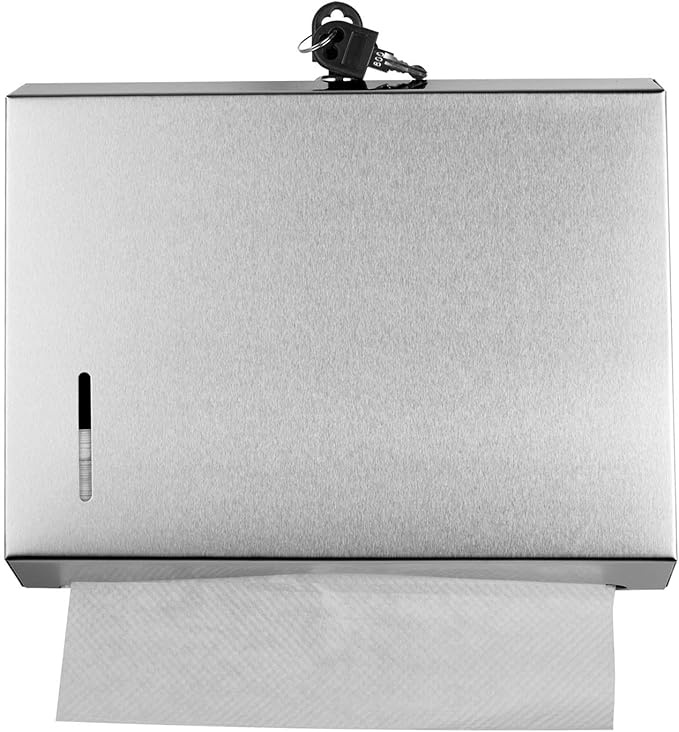 Wall Mounte Paper Towel Dispensers, 10.4" L x 3.3" D x 8.3" H, Stainless Steel - Image 2
