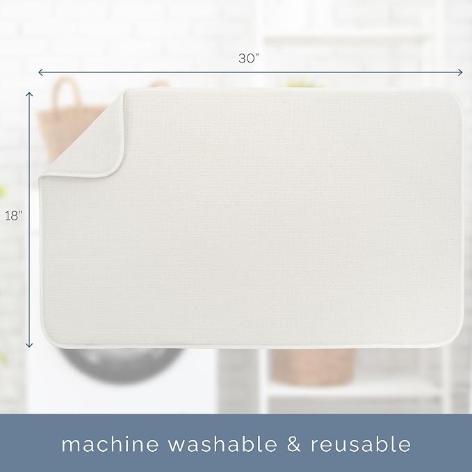 S&T INC. Dish Drying Mat Jumbo, 18” x 30”, Absorbent Microfiber Kitchen Counter - Image 6