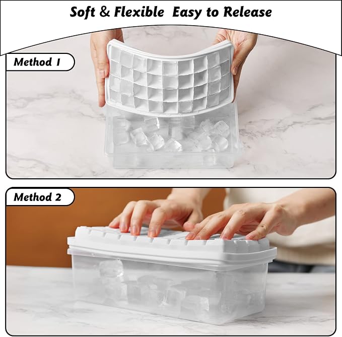 Silicone Ice Cube Tray with Leak-Proof Lid & Storage Bin - Image 4