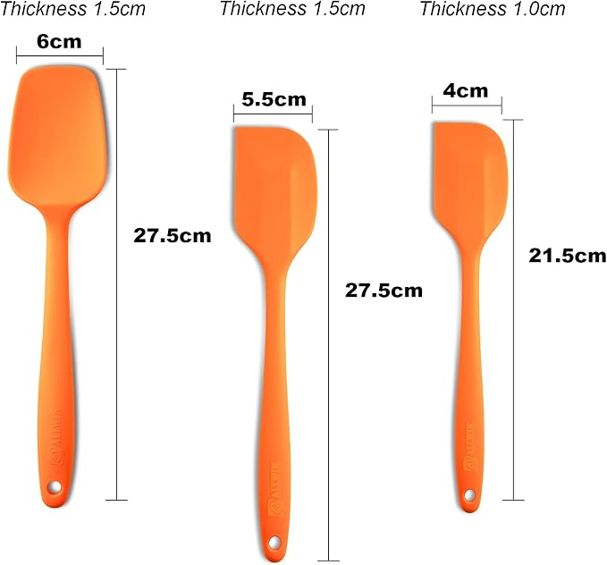 Silicone Spatula 3‑Piece Set Heat Resistant 600°F Non‑Stick Rubber Spatulas - Image 2