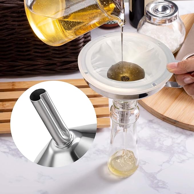 KALAVE Premium Stainless Steel Funnel, 5 Inch Food Grade Kitchen Funnels - Image 6