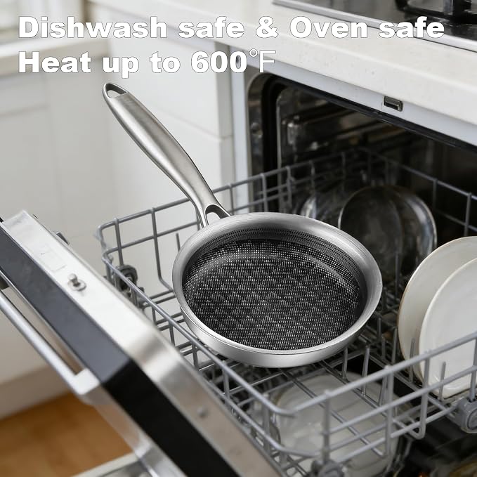 DELARLO 10 inch Tri-Ply Stainless Steel Frying Pan - Image 6