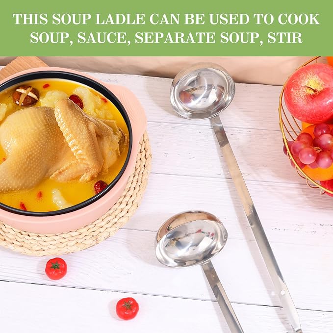 8 PCS Stainless Steel Ladle Soup Handle Ladle - Image 4