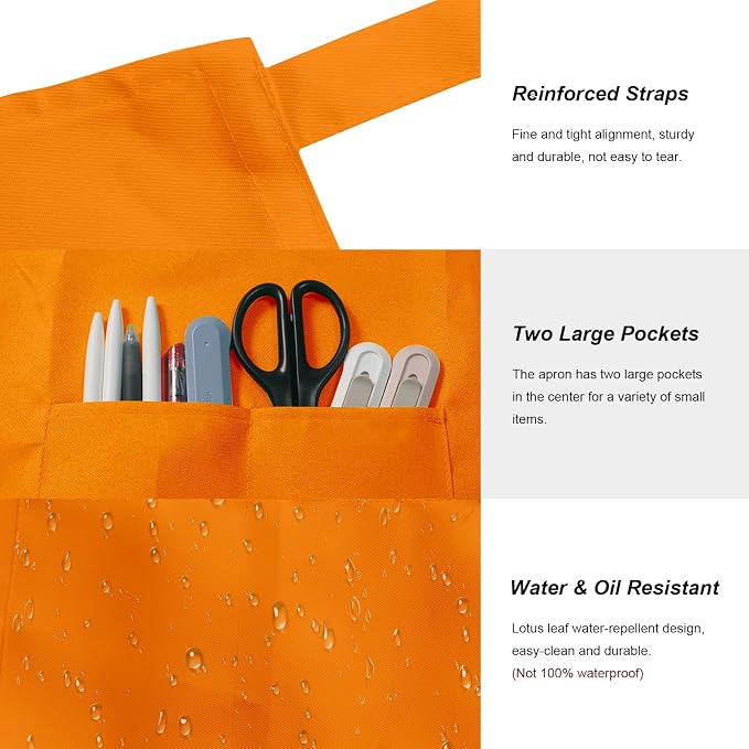 15 Pcs Adult Aprons Bulk with Pockets Adjustable Bib Chef Apron - Image 2