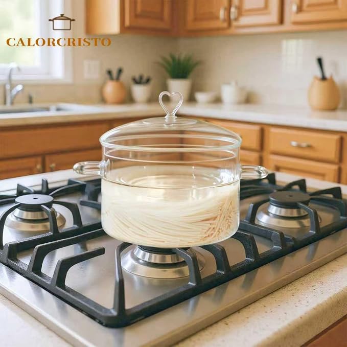 4 L Glass Cooking Pot with Lid, Glass Simmer Pot, Save Energy, Heat Resistant - Image 3