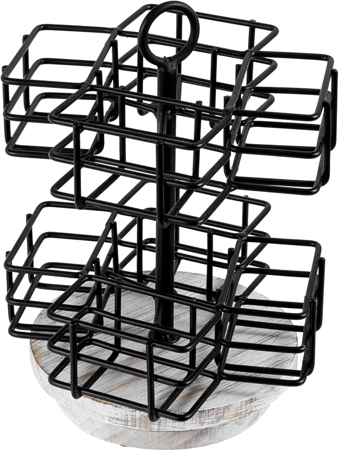 MyGift 8 Compartment Tea Bag Organizer Carousel, Coffee Station Storage Caddy - Image 6